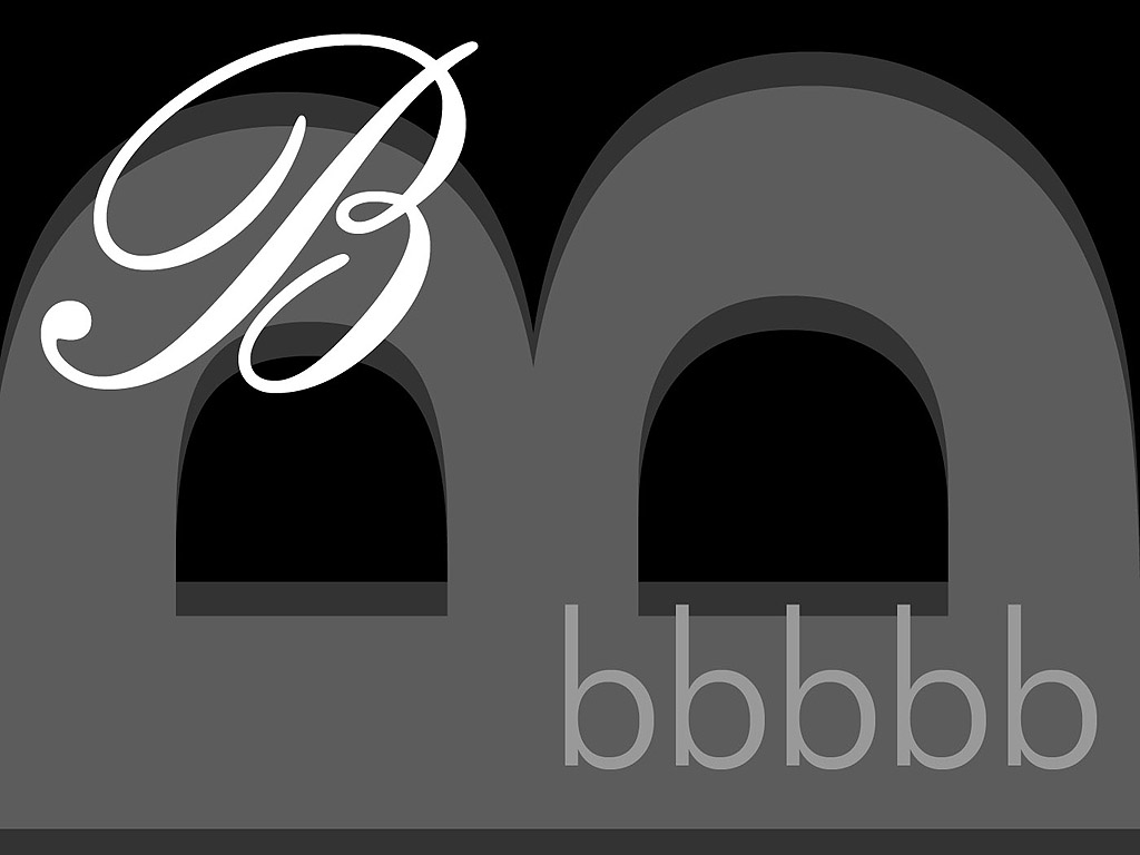 Buchstabe B - schwarz-weiss - Typografie