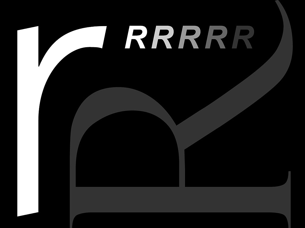Buchstabe R - schwarz-weiss - Typografie