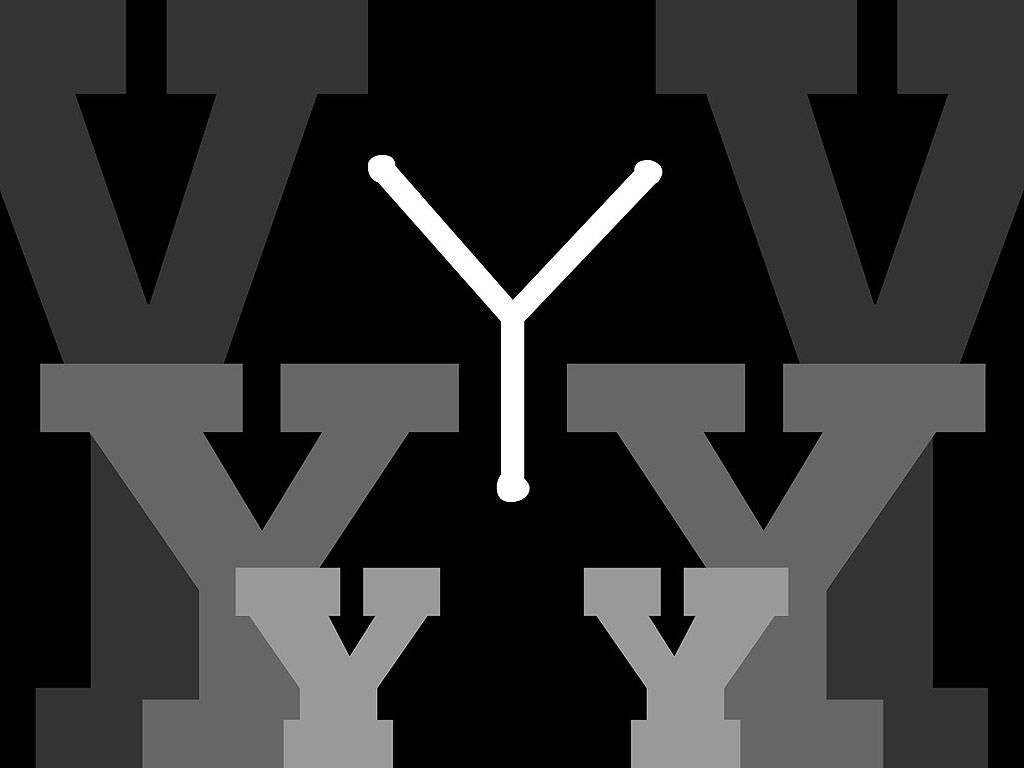 Buchstabe Y - schwarz-weiss - Typografie