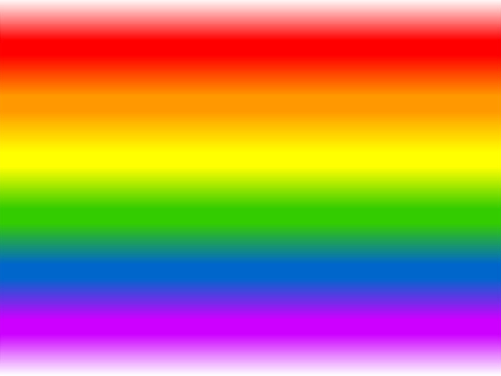 Die Farben des Regenbogens: Rot, Orange, Gelb, Grün, Blau, Violett