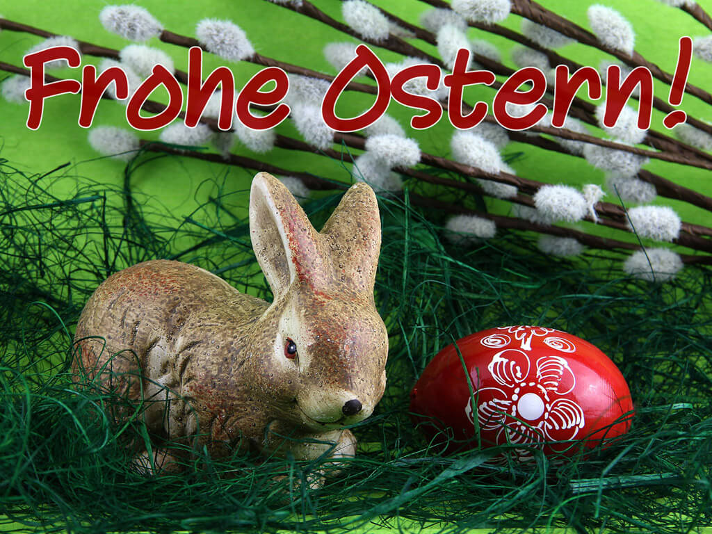 Osterhase mit Osterei - Frohe Ostern