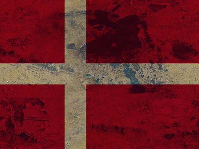 Flagge Dänemarks - Fahne - Nationalflagge - auf rotem Grund ein weißes Kreuz