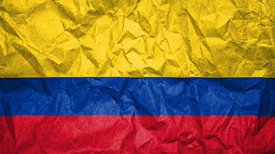 Kolumbianische Nationalflagge - gelb, blau, rot