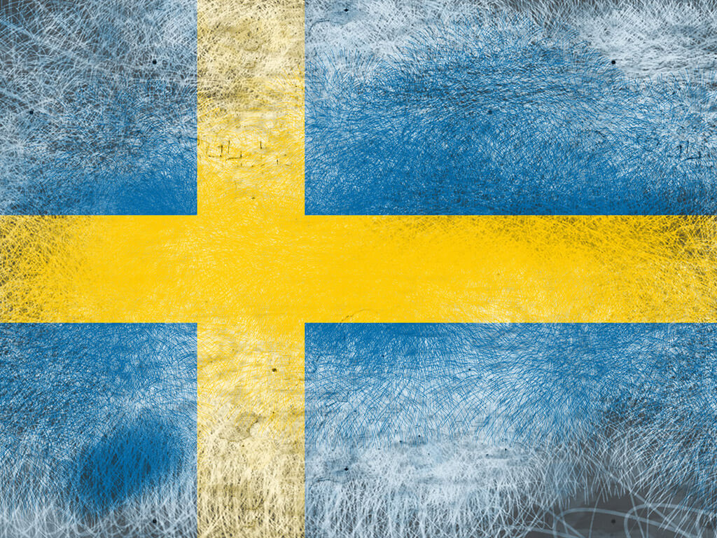 Die Flagge Schwedens - Blau-Gelb