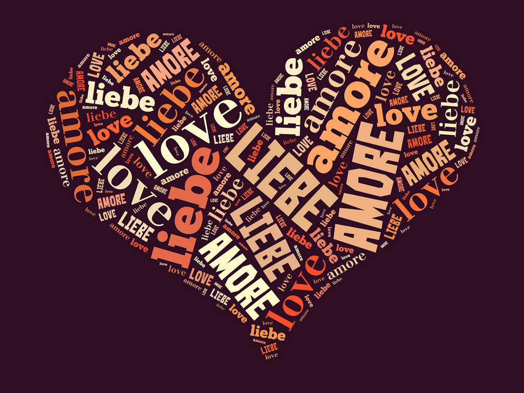 Herz / Liebe / Love / Amore - Wordcloud - Stichwortwolke