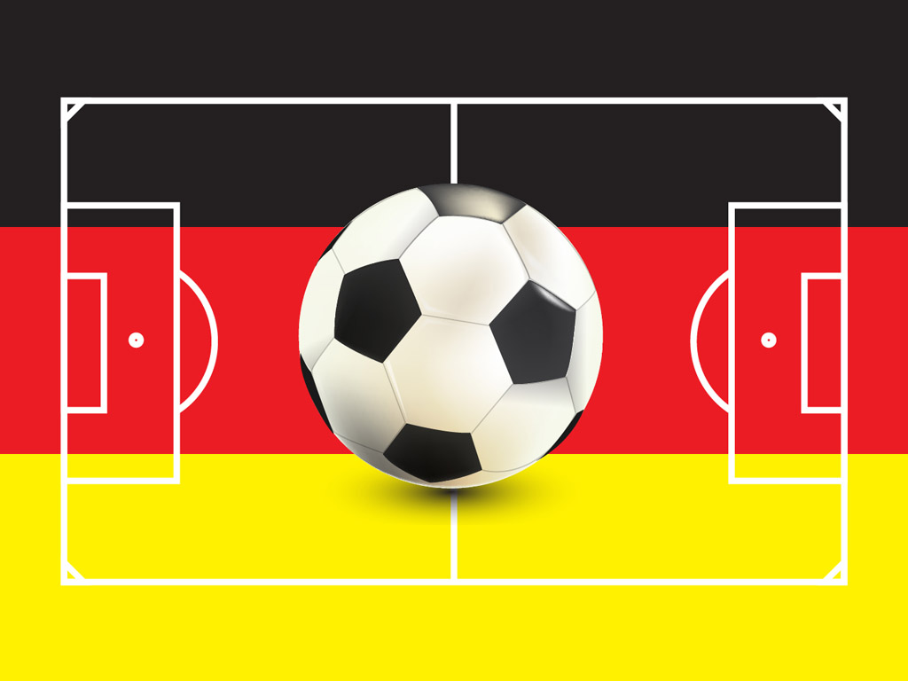 Fussball-Ball & deutsche Flagge - Hintergrundbild kostenlos