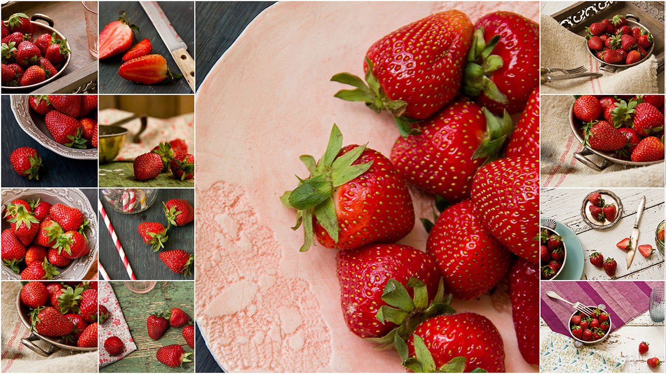 Erdbeer-Collage