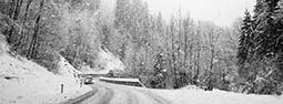 Winter: Unterwegs bei Schneefall