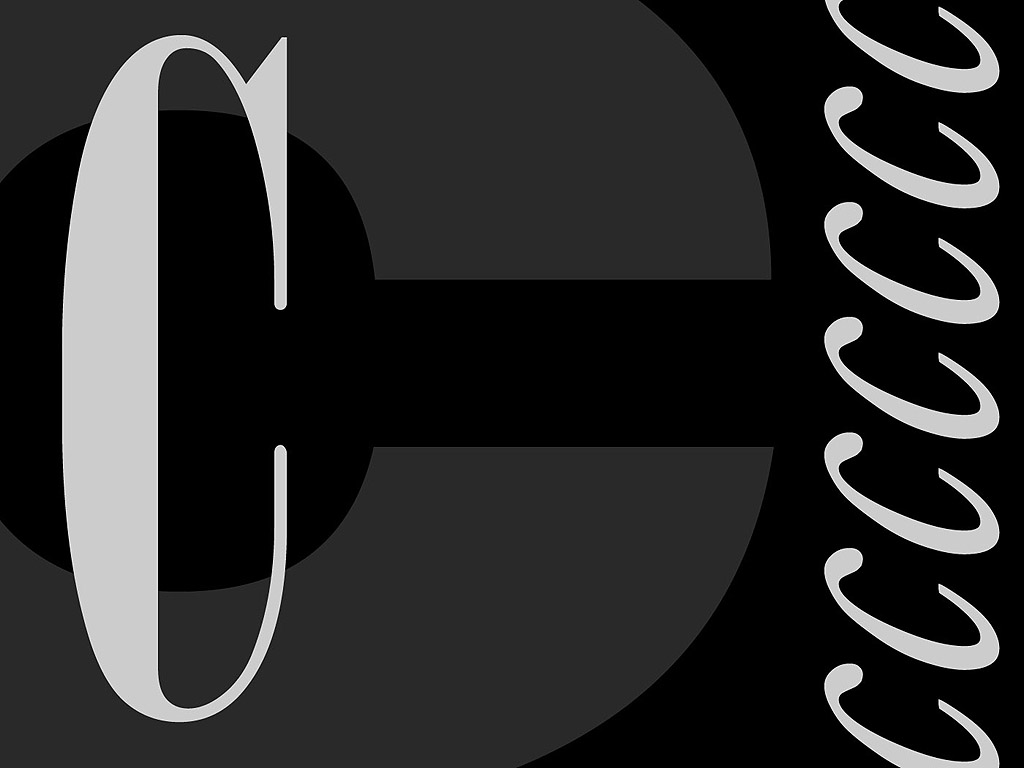 Buchstabe C - schwarz-weiss - Typografie