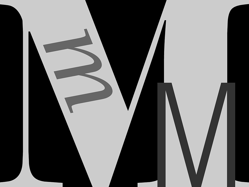 Buchstabe M - schwarz-weiss - Typografie