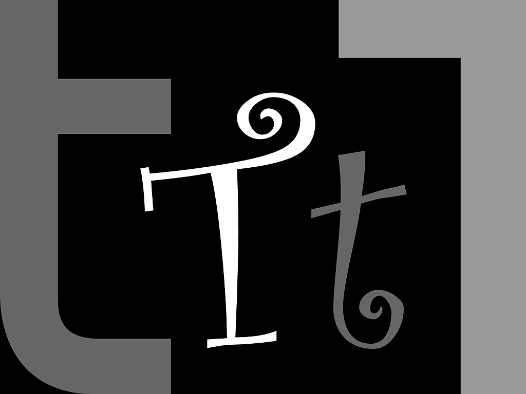 Buchstabe T - schwarz-weiss - Typografie