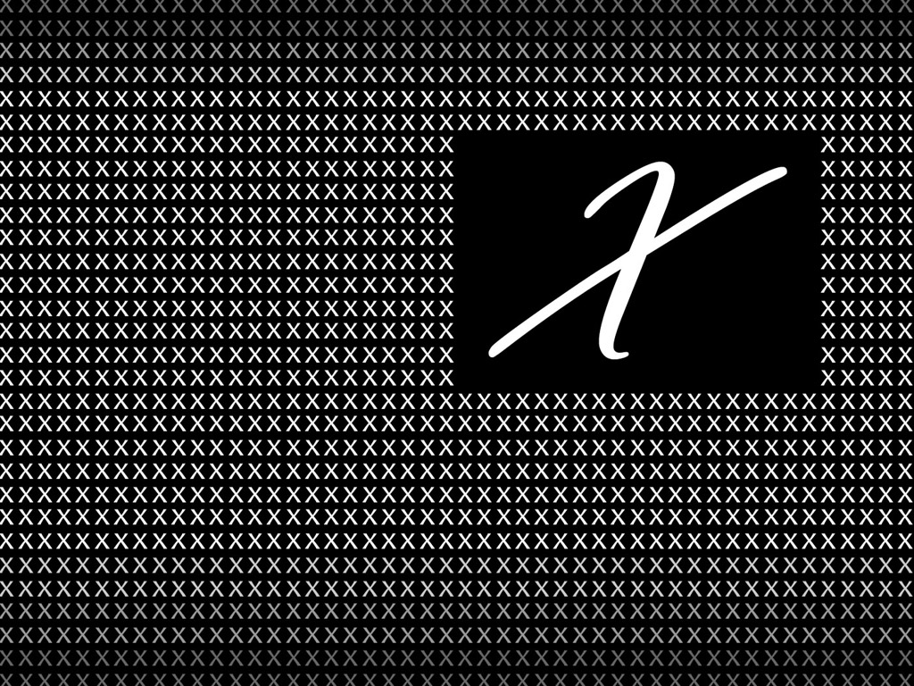 Buchstabe X - schwarz-weiss - Typografie