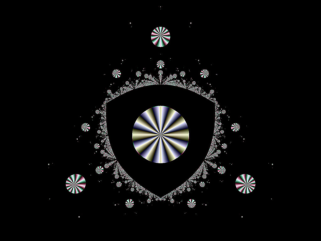 Fraktal - Kostenloses Hintergrundbild - Hintergrund: Schwarz, Muster: Weiss