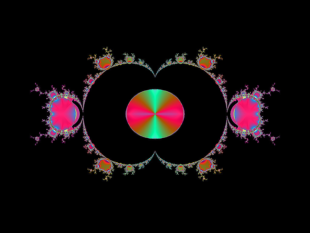 Fraktal - Kostenloses Hintergrundbild - schwarzer Hintergrund, bunte Muster