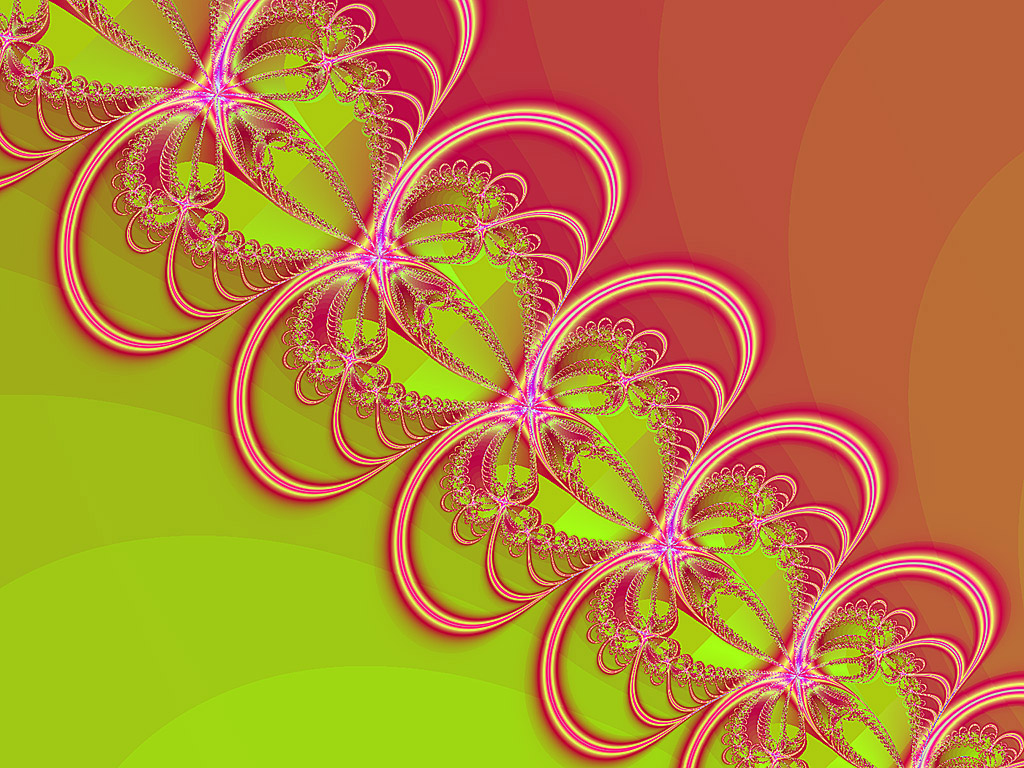 Fraktal - Kostenloses Hintergrundbild - Farben: grün und rosa