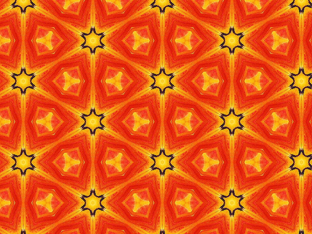 Kaleidoskop - Nahtloser Hintergrund kostenlos - Farbe: rot-gelb-orange