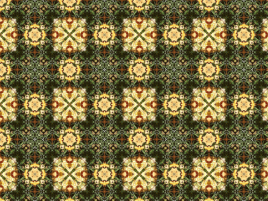 Kaleidoskop - Nahtloser Hintergrund kostenlos - Farbe: gelb-grün-braun
