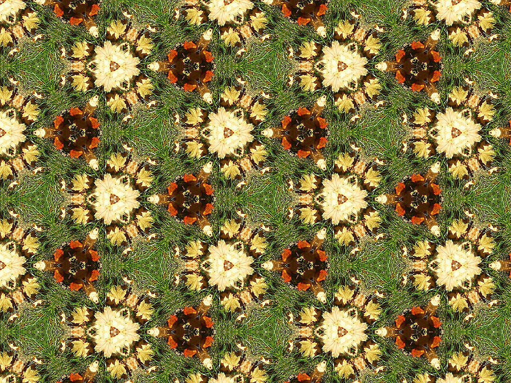 Kaleidoskop - Nahtloser Hintergrund kostenlos - Farbe: gelb-grün-braun