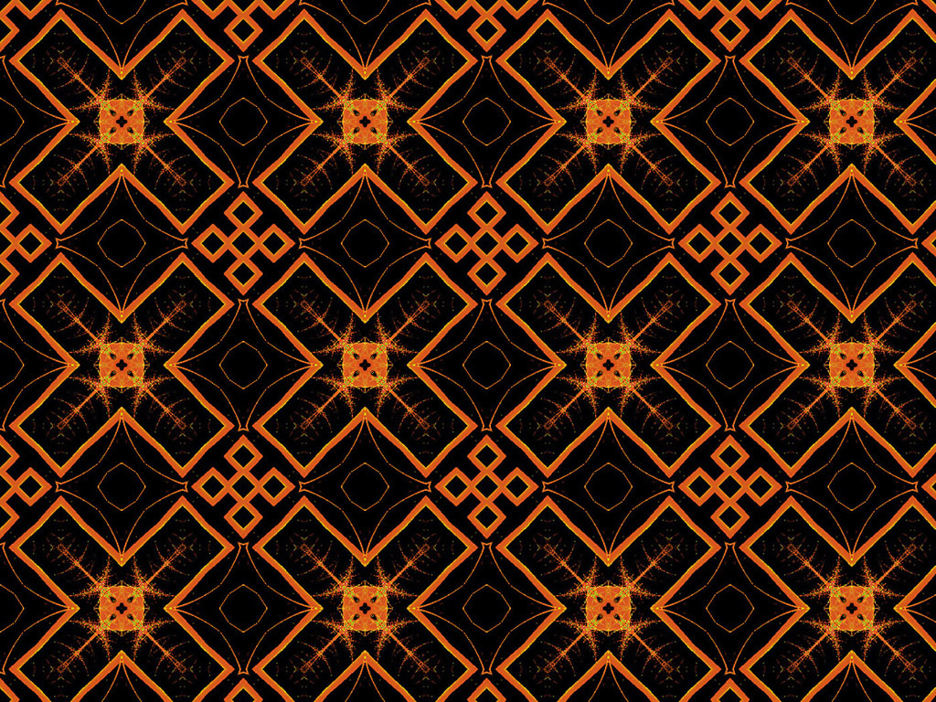 Kaleidoskop - Nahtloser Hintergrund kostenlos - Farbe: schwarz-orange