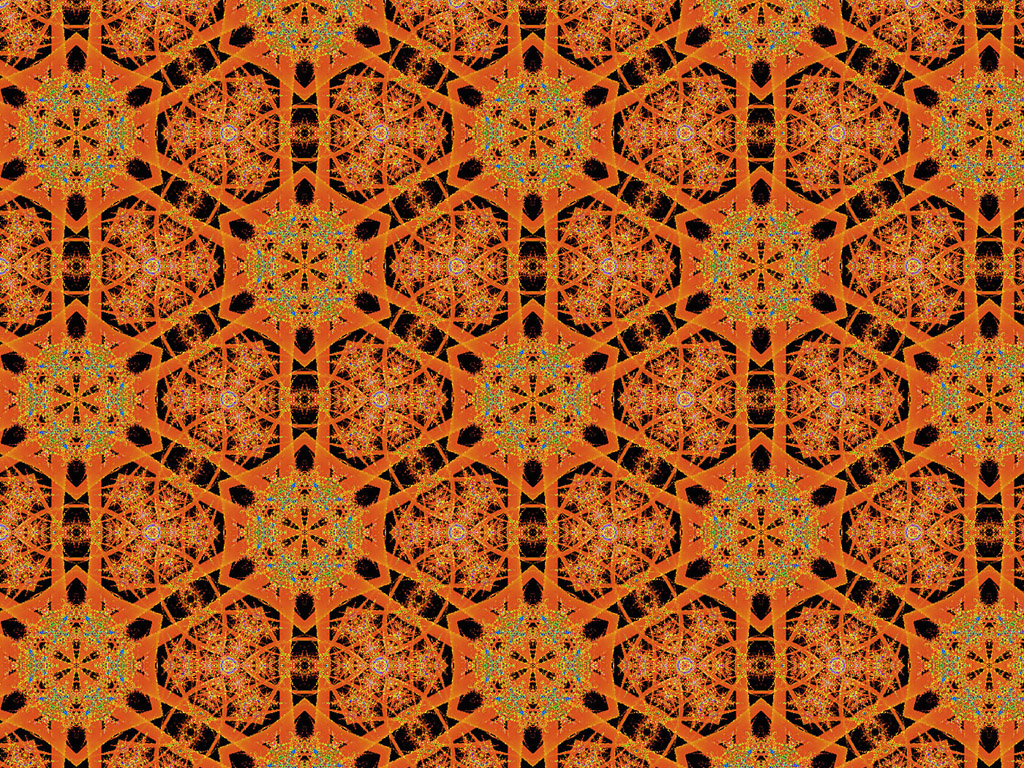 Kaleidoskop - Nahtloser Hintergrund kostenlos - Farben: schwarz-orange
