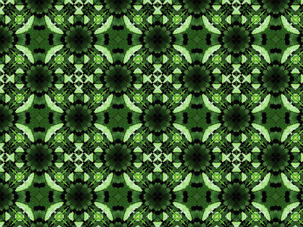 Kaleidoskop - Nahtloser Hintergrund kostenlos - Farbe: grün-schwarz