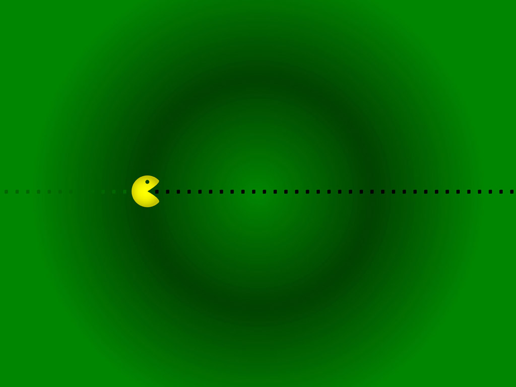 Pacman - Minimal Hintergrundbild gratis - grün