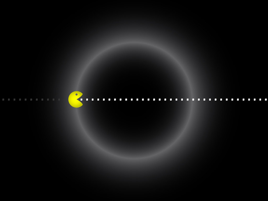 Pacman - Minimal Hintergrundbild gratis - schwarz