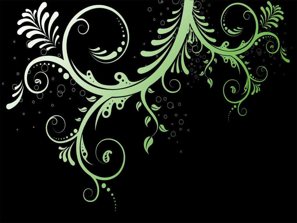 Ornament, schwarz - hellgrün