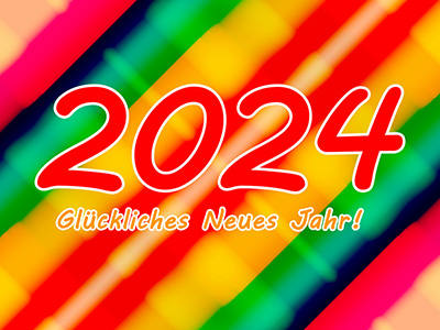 Jahreszahl 2024 - Frohes Neues Jahr!