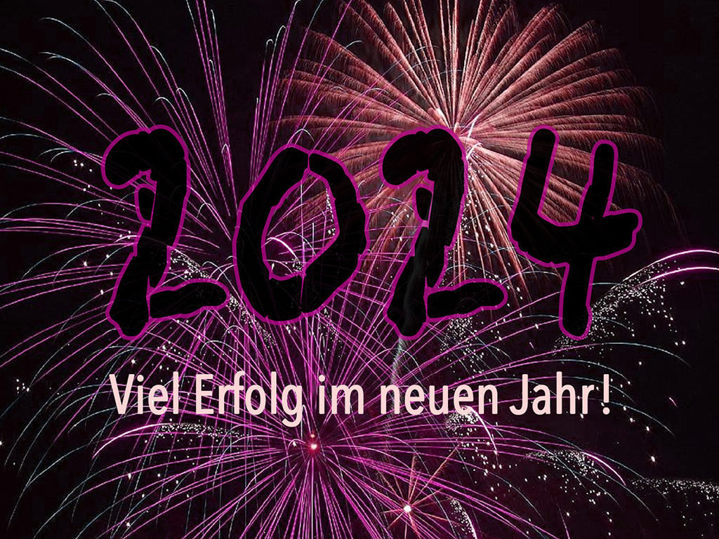 Neujahrsgruss mit Feuerwerk 2024 - frohes Neues Jahr