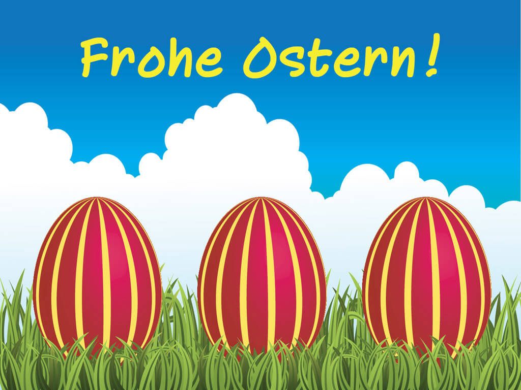 Ostereier mit Streifen - Frohe Ostern