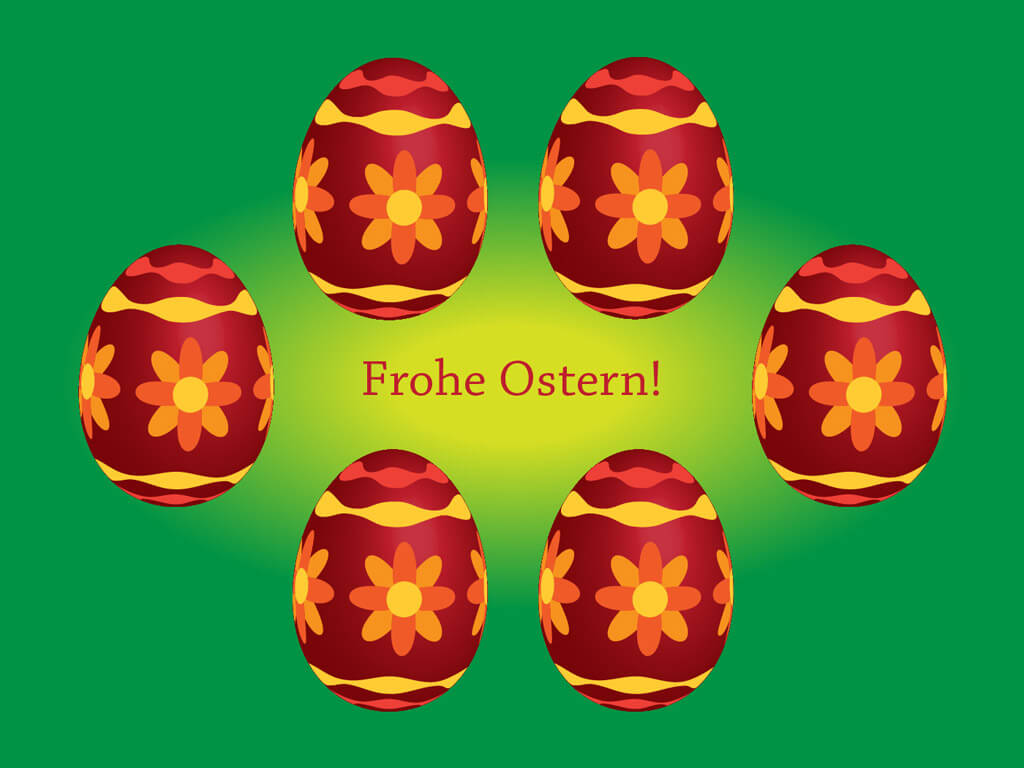 Frohe Ostern - Ostereier mit Blumenmotiven