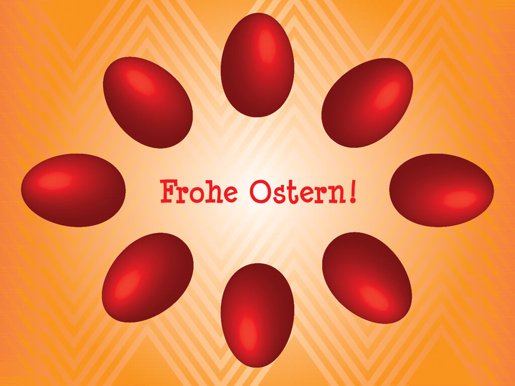 Frohe Ostern - Rote Ostereier