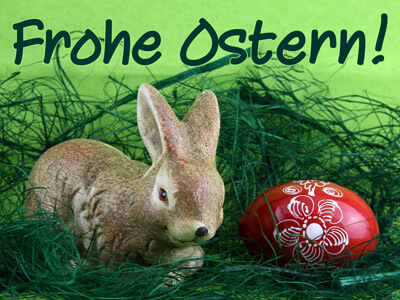 Osterhase mit Osterei- Frohe Ostern!