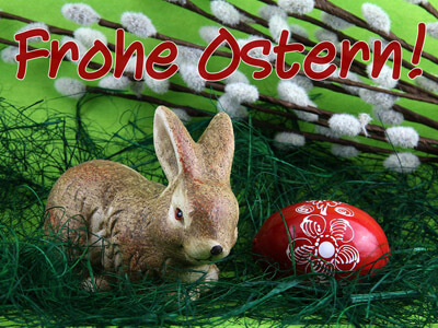 Osterhase mit Osterei - Frohe Ostern!