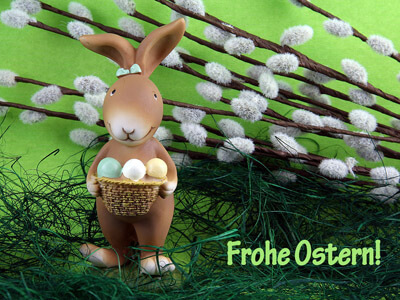 Osterhase mit Ostereier - Frohe Ostern!