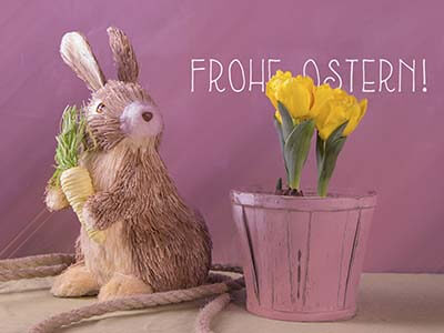 Frohe Ostern! - schwarzer Hintergrund