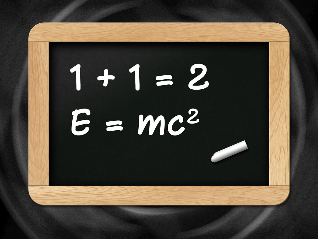 1+1=2, E=mc2 - Kostenloses Hintergrundbild: Schulbeginn