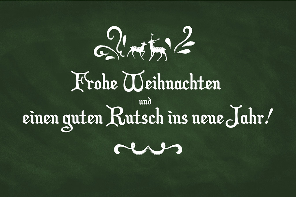 Frohe Weihnachten und einen guten Rutsch ins neue Jahr!