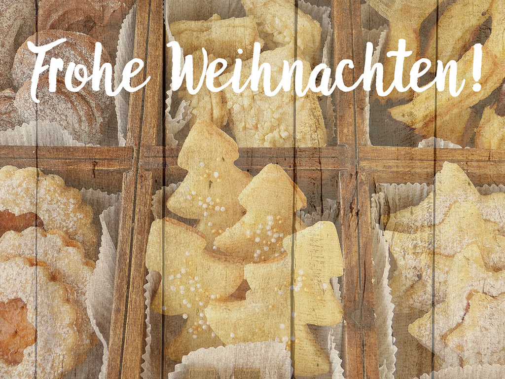 Weihnachtsgruss mit Weihnachtsgebäcken