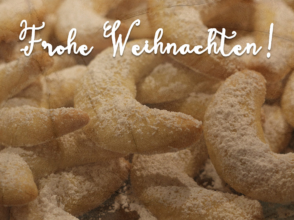 Weihnachtsgruss mit Weihnachtsgebäcken