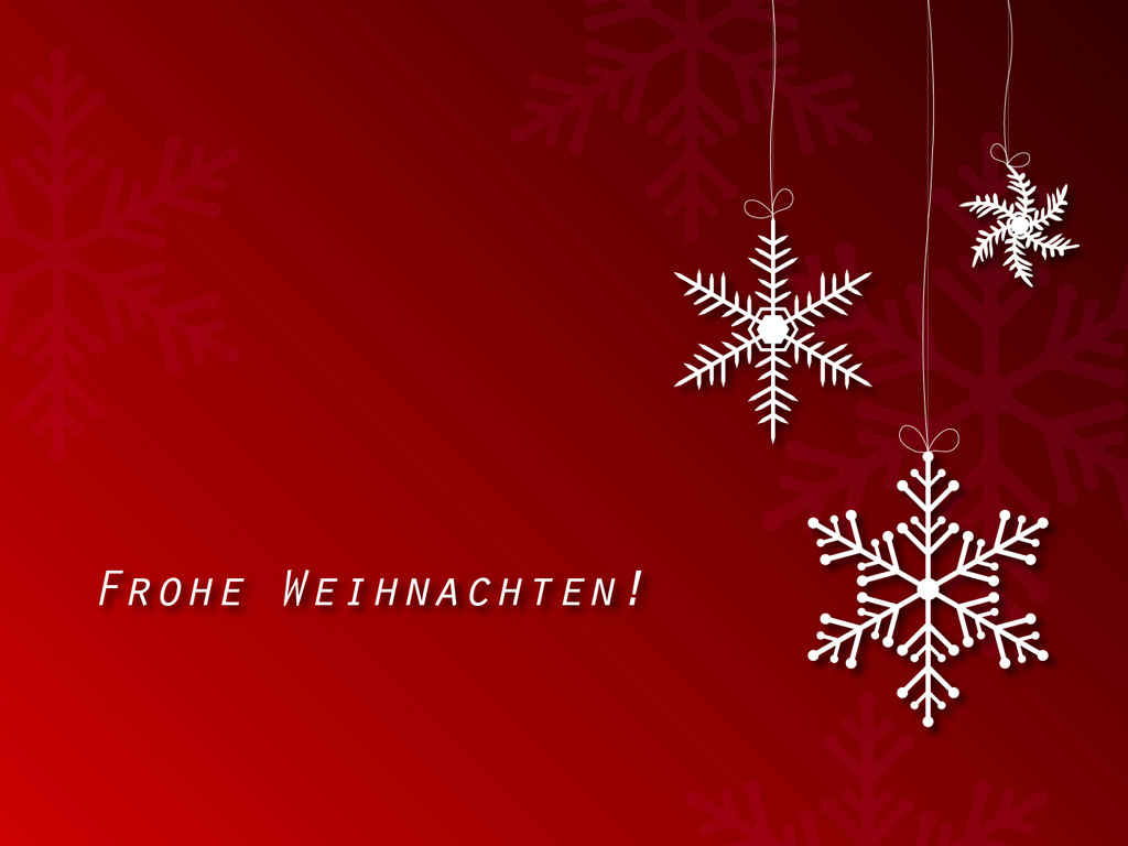 Frohe Weihnachten! - kostenloses Hintergrundbild für Weihnachten mit Schneeflocken, dunkelrot