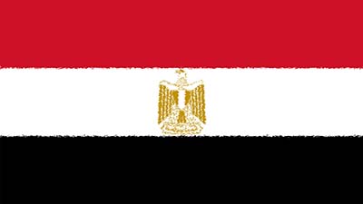 Flagge Ägypten - rot, weiss, schwarz