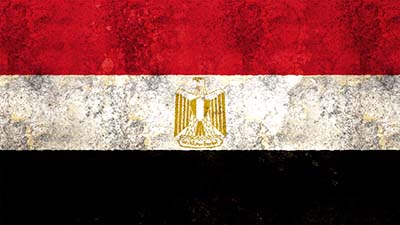 Flagge Ägypten - rot, weiss, schwarz