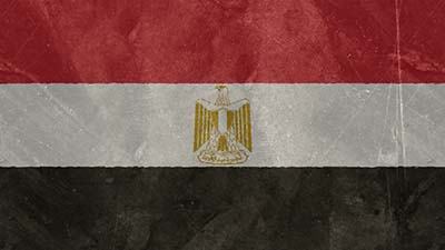 Flagge Ägypten - rot, weiss, schwarz