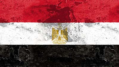 Flagge Ägypten - rot, weiss, schwarz