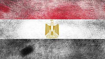 Flagge Ägypten - rot, weiss, schwarz