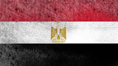 Flagge Ägypten - rot, weiss, schwarz