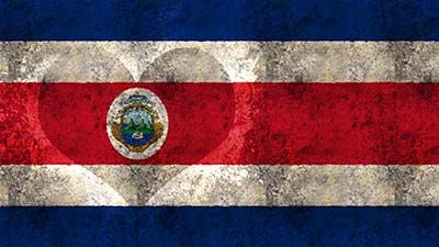 Costa Rica Nationalflagge - blau, weiss, rot