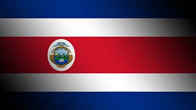 Costa Rica Nationalflagge - blau, weiss, rot